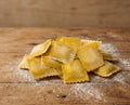 Raviolacci pomodorini confit e Baccalà